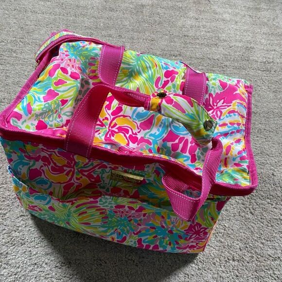 Lilly Pulitzer Insulated Cooler Pool Party Picnic Pack Colorful Coral Soft Sided - Picture 5 of 7